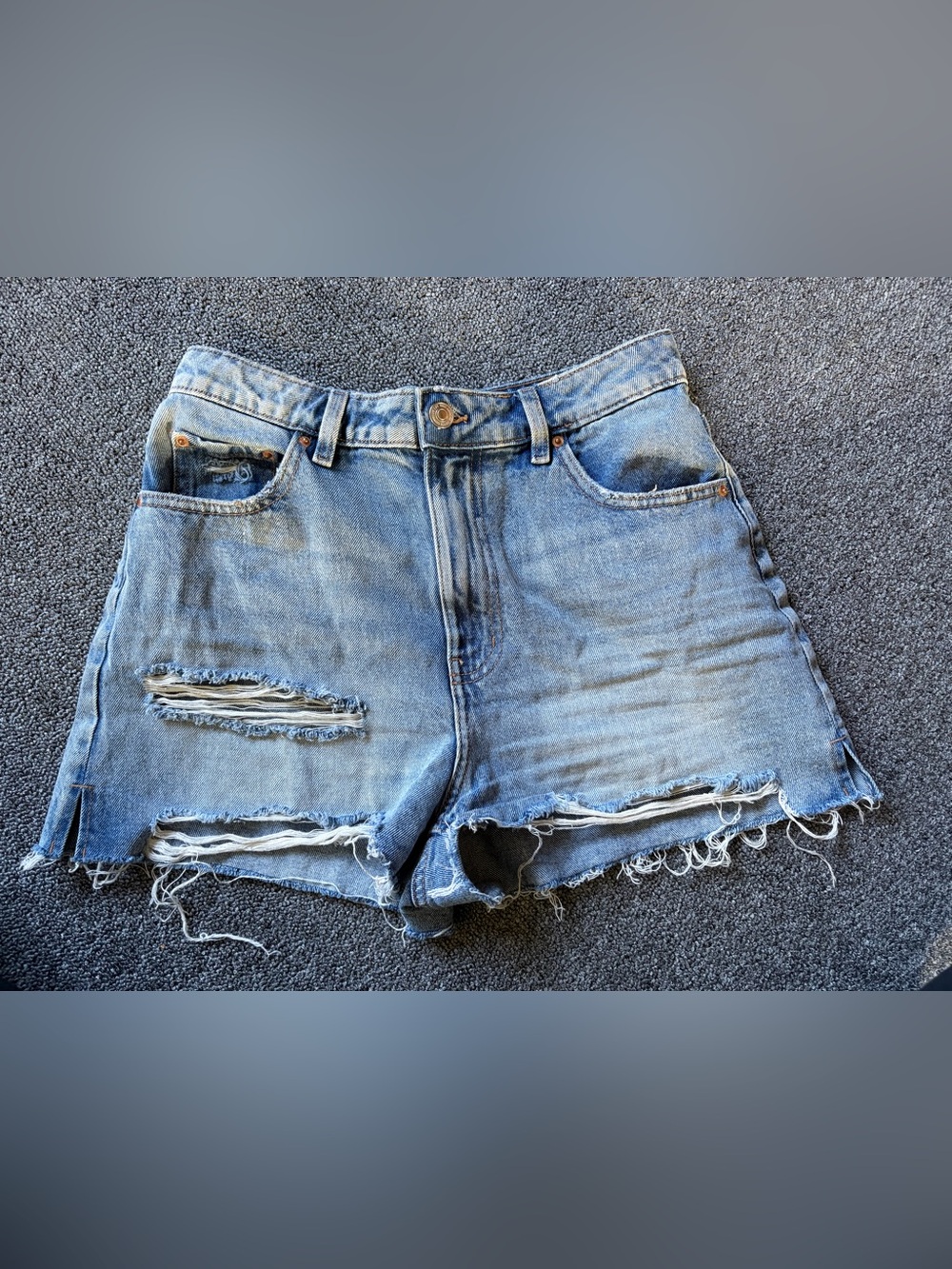 Ardene Light Blue Distressed Denim Jean Shorts